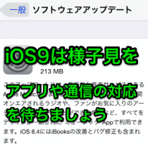 iOS9はアップデートしないように。不具合が修正されアプリや通信が安定するまで様子見を